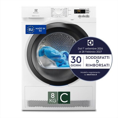 ELECTROLUX - Asciugatrice EW7H583B 8Kg Classe C-Bianco/obl&ograve; nero