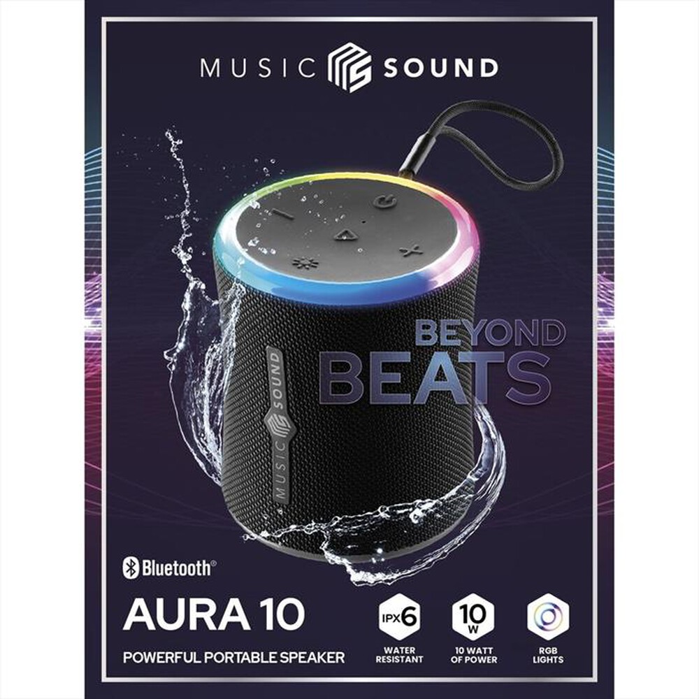 Immagine del prodotto MUSIC SOUND - Speaker bluetooth AURA 10 RGB-Nero