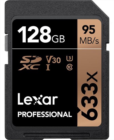 LEXAR - 128GB 633X SDHC C10 V30 U3 GLOBAL-Black