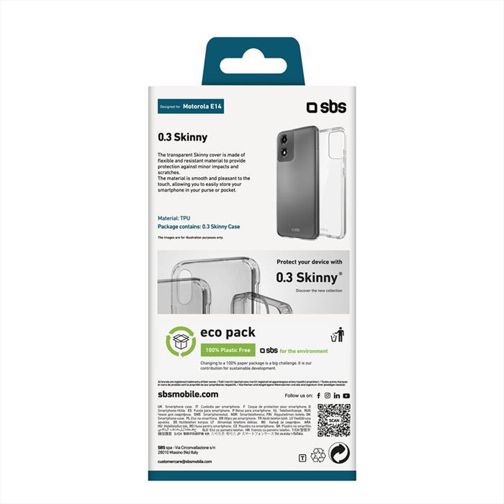 Immagine del prodotto SBS - Cover Skinny TESKINMOE14T per Motorola Moto E14-Trasparente