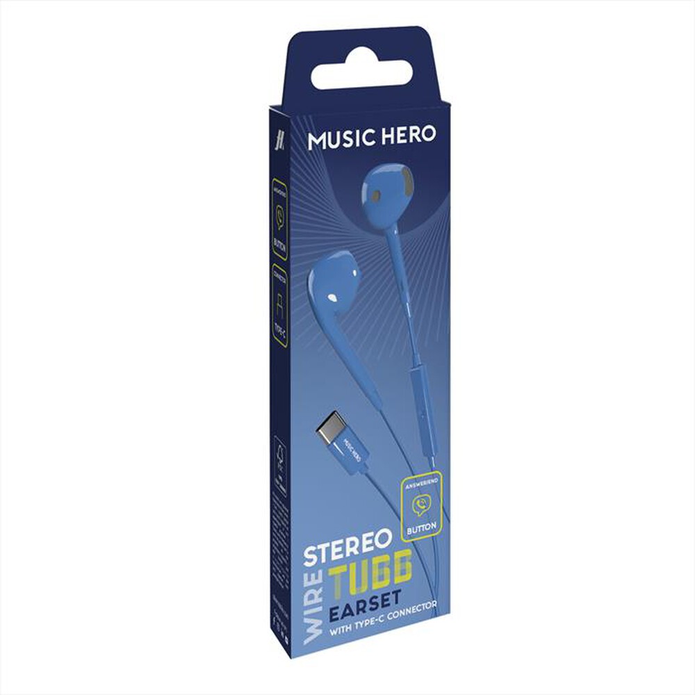 "SBS - Auricolare Semi in ear MHEARSETTYCB-Blu"