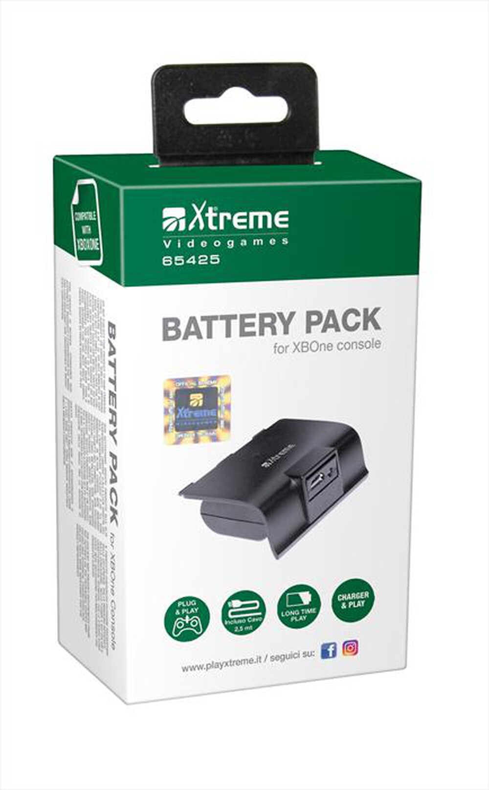 "XTREME - 65425 - Xbox One Battery Pack + Power Cable"