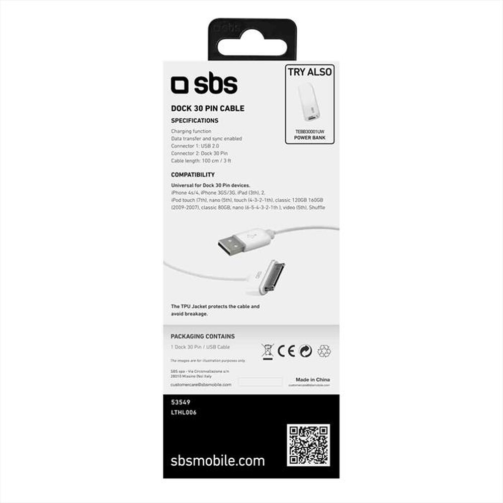 Immagine del prodotto SBS - Cavo LTHL006-Bianco