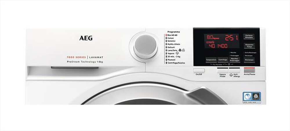 "AEG - Lavatrice L7FBG843 8 Kg Classe A-Bianco/oblò silver"