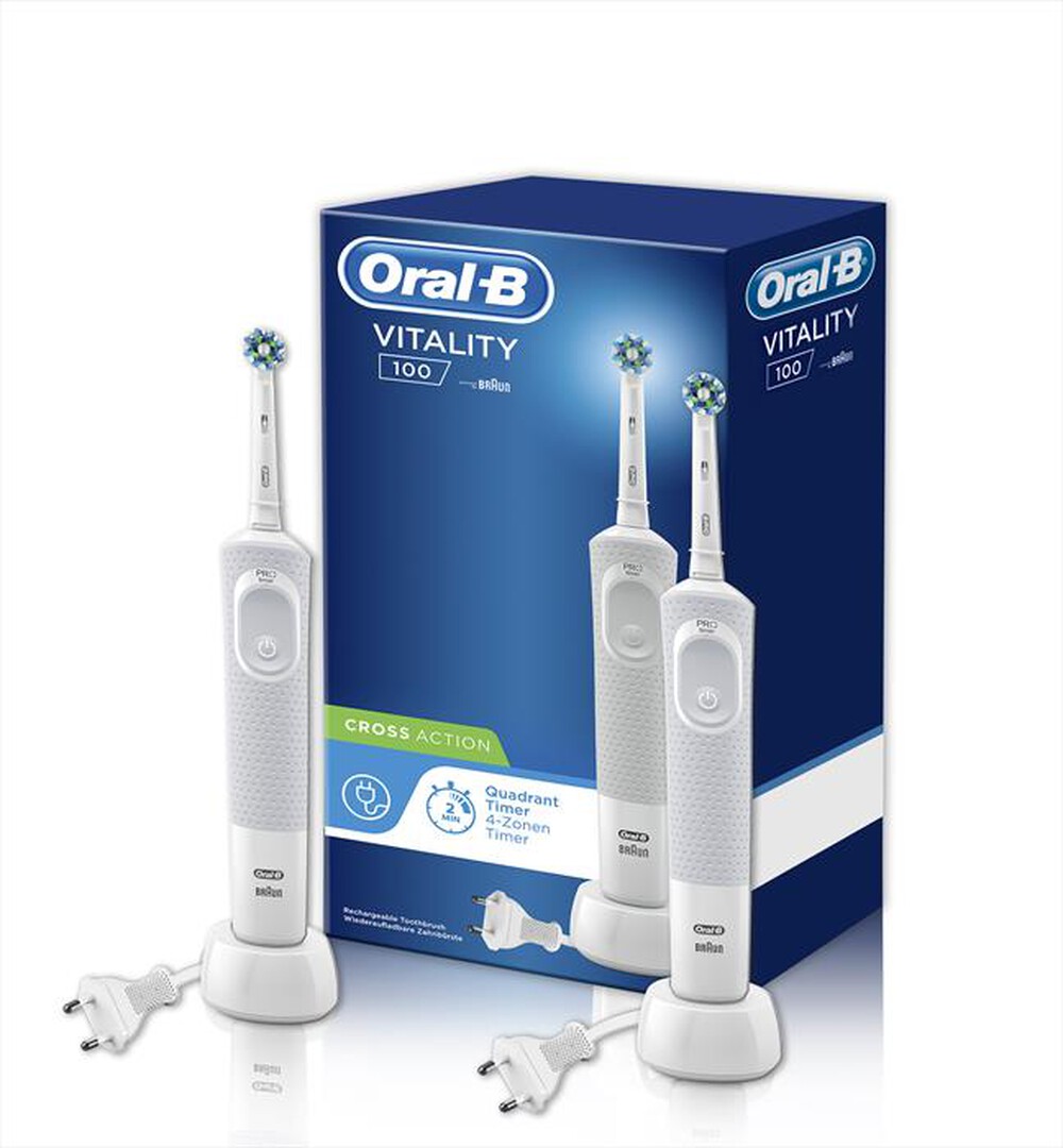 "ORAL-B - OB PW VITALITY D100 CROSSACT BIPACCO-BIANCO"