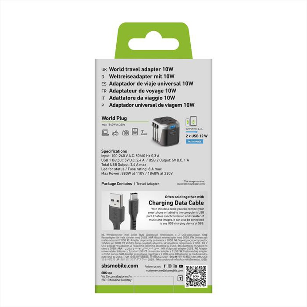 Immagine del prodotto SBS - TEADAPT2USBUNI-Nero