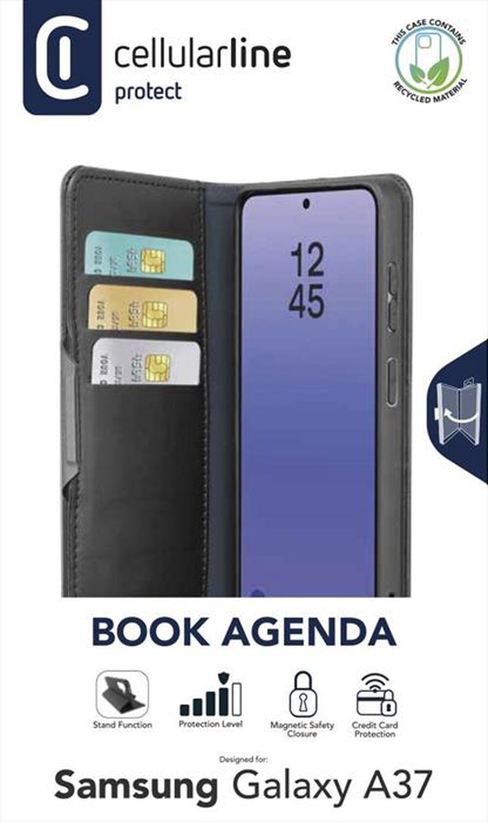 Immagine del prodotto CELLULARLINE - Cover BOOK AGENDA 2 per Galaxy A37-Nero