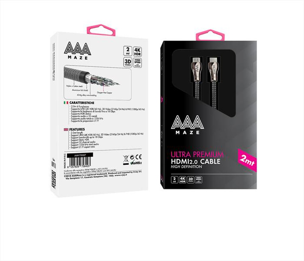 Immagine del prodotto AAAMAZE - AMVT0007 Cavo Hdmi 2.0 Ultra Premium