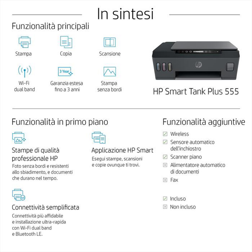"HP - SMART TANK PLUS 555-Grigio"