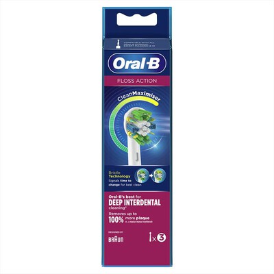 ORAL-B - Testine Flossaction Con CleanMaximiser, 3 Pezzi - Bianco