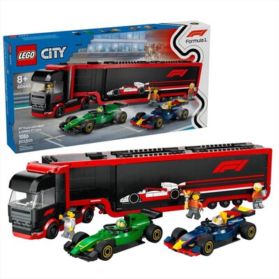 LEGO - CITY Autotrasportatore F1 con monoposto RB20 60445-Multicolore