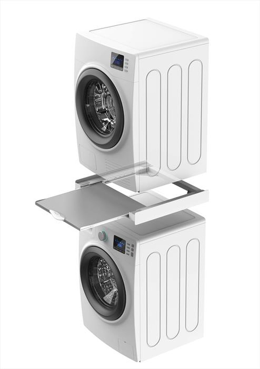 "MELICONI - Kit per lavatrice e asciugatrice TORRE GREEN-Tecnopolimero bianco e legno g"