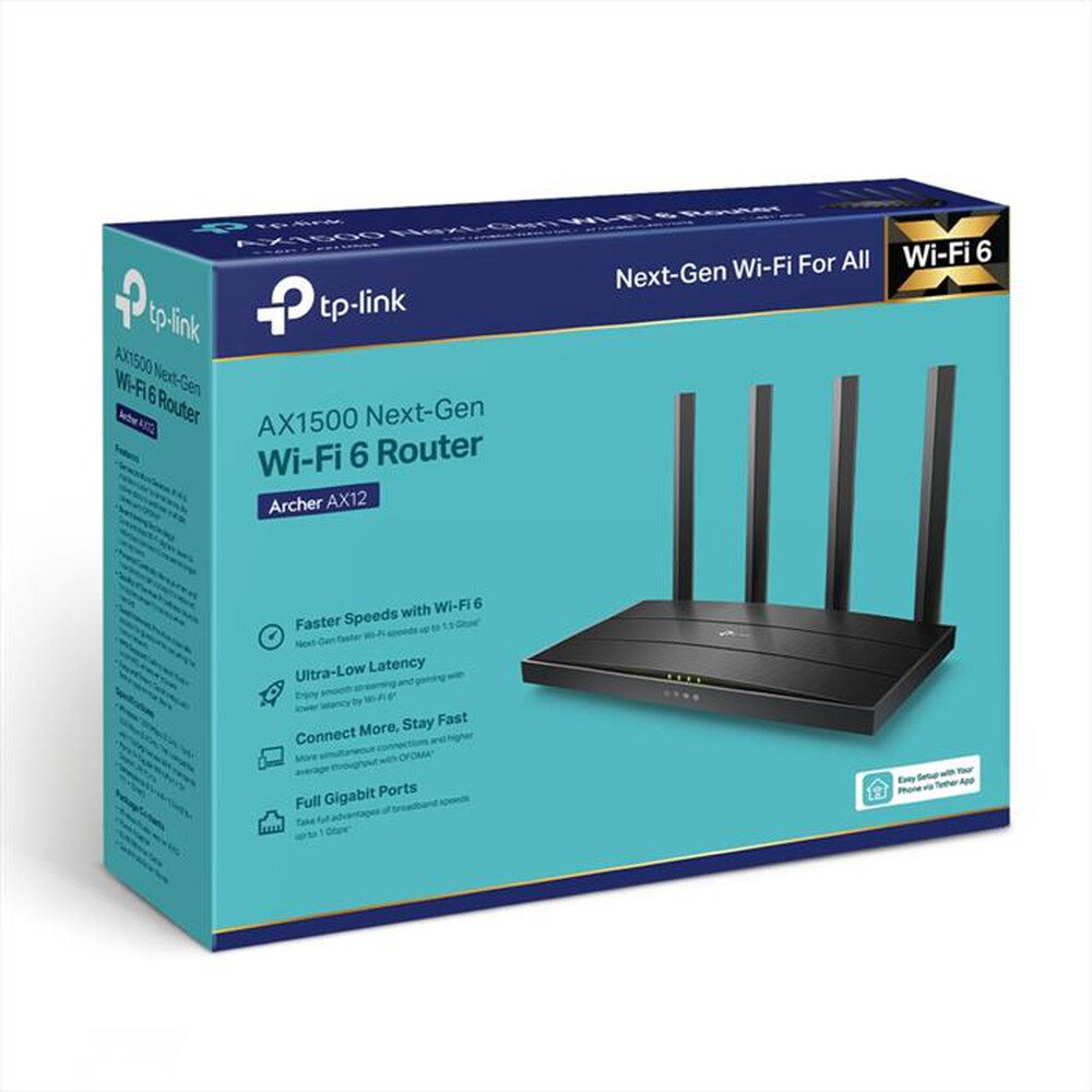 "TP-LINK - ARCHER AX12 | ROUTER GIGABIT WI-FI 6 AX1500"