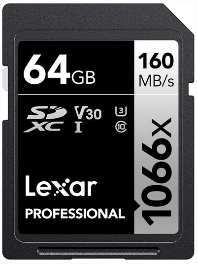 LEXAR - 64GB PRO 1066X SDXC UHS-I V30-Black