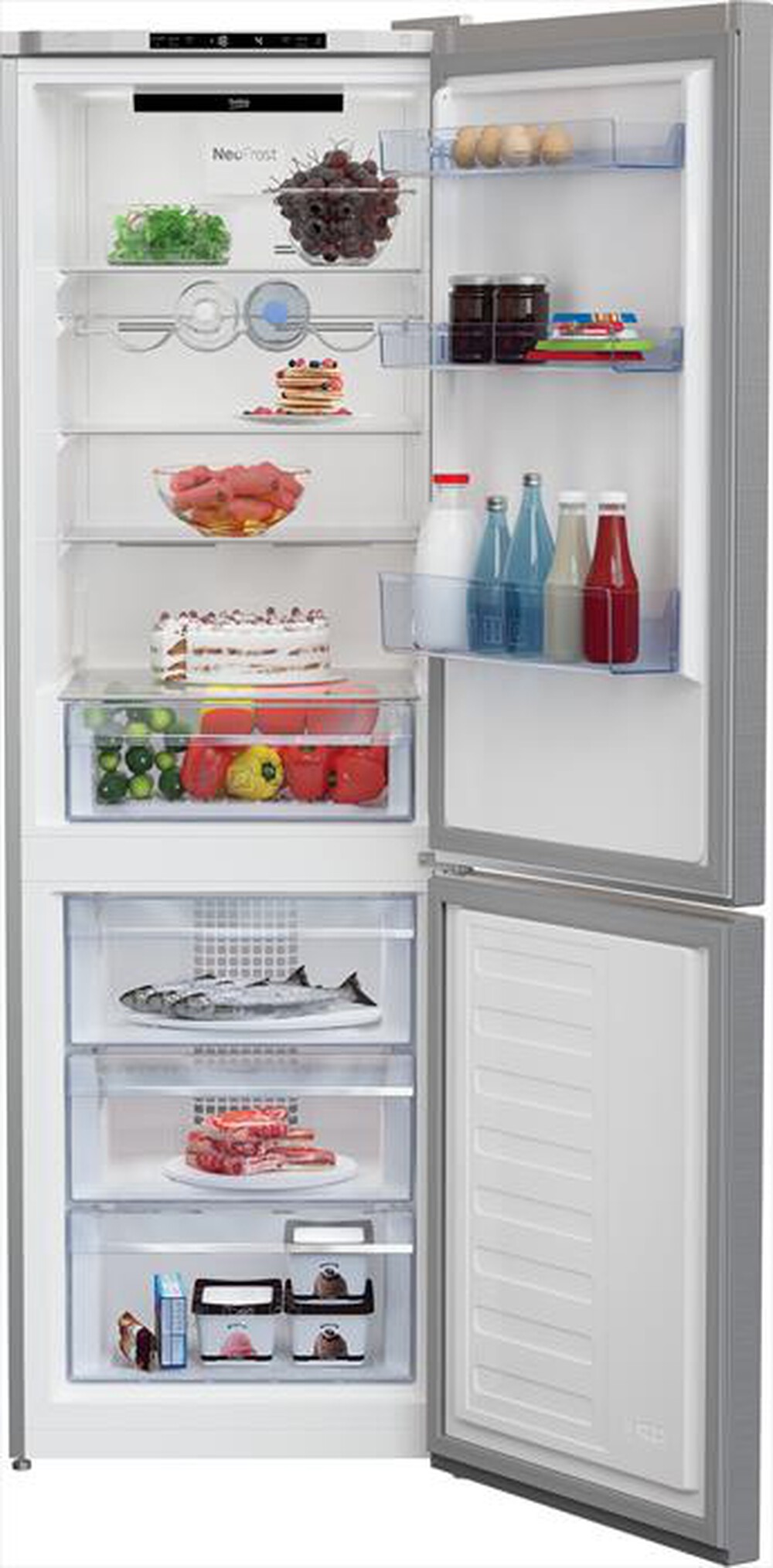 "BEKO - Frigorifero combinato RCNA366I40XBN Classe E-Metal look"
