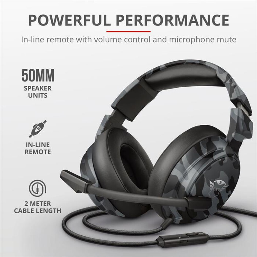 "TRUST - GXT433K PYLO HEADSET CAMO BLACK-camo black"