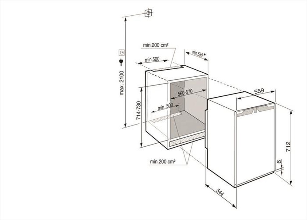 "LIEBHERR - Congelatore incasso IG 1024-21 Classe E 76 lt"