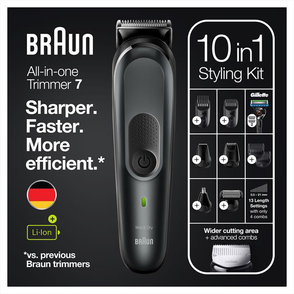 "BRAUN - MGK7321-NERO/GRIGIO METALLIZZATO"