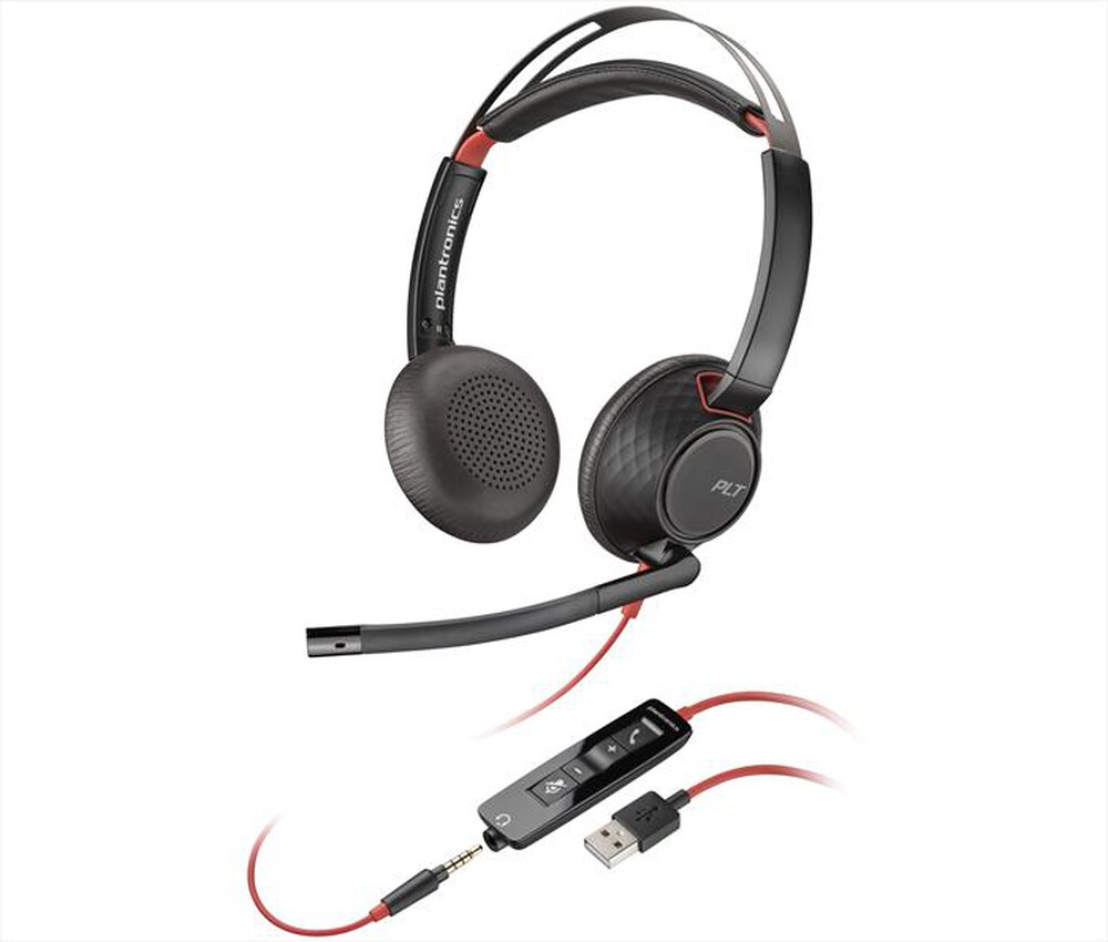 Immagine del prodotto POLY - Cuffie Poly Blackwire C5220 con connettore USB-A (-Nero e Rosso
