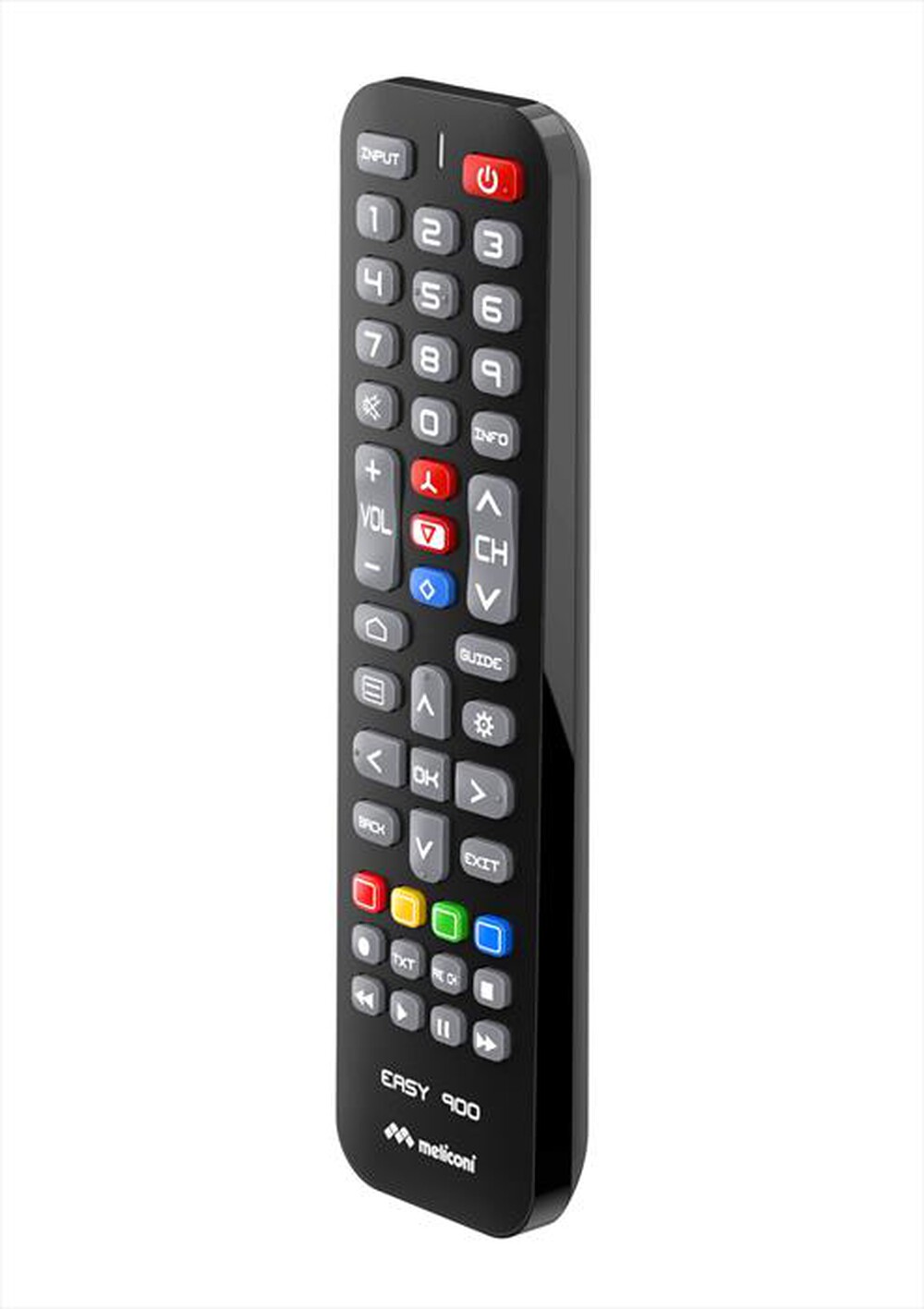 "MELICONI - Telecomando di ricambio EASY 900 PER TV HISENSE-Calotta nera, tastiera grigia"