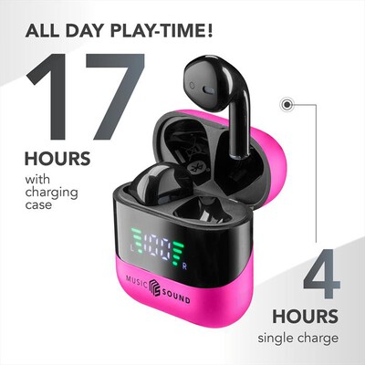 MUSIC SOUND - AURICOLARI TWS CON DISPLAY LED-Pink