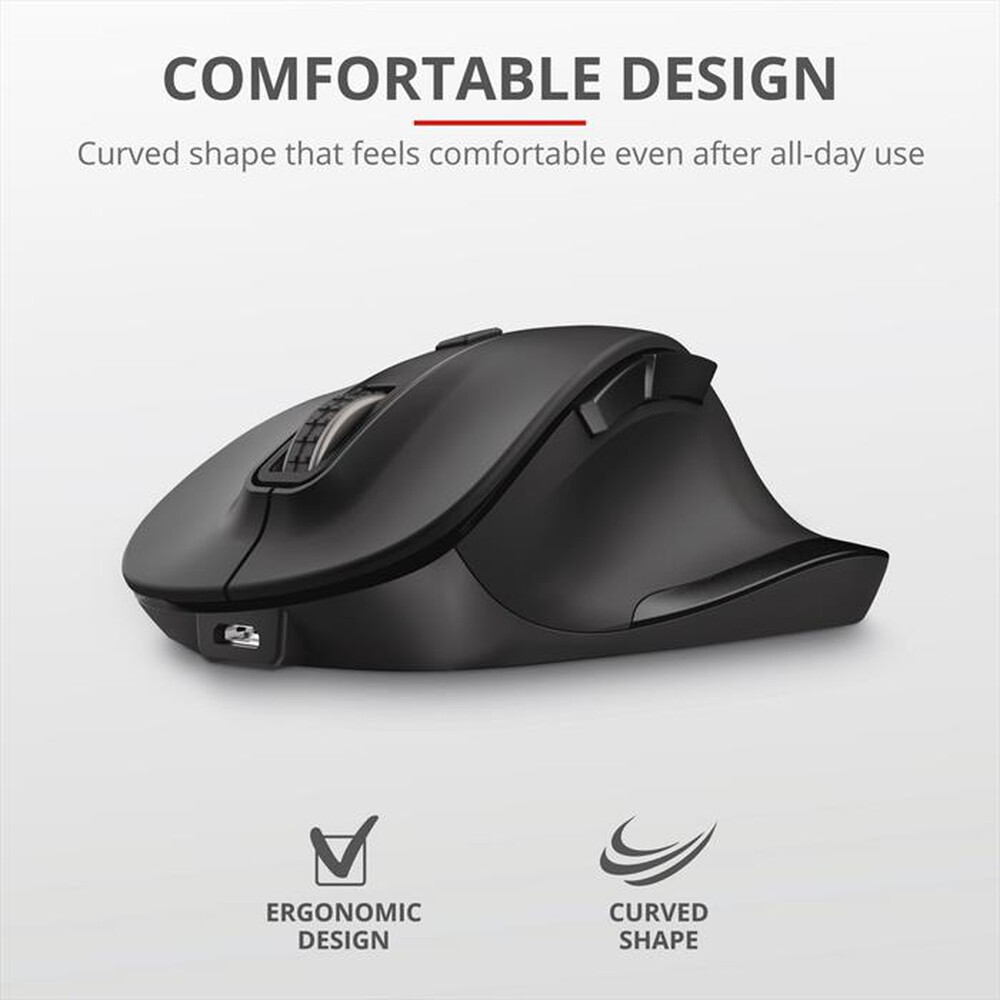 "TRUST - FYDA RCHRGABLE WRL MOUSE-Black"