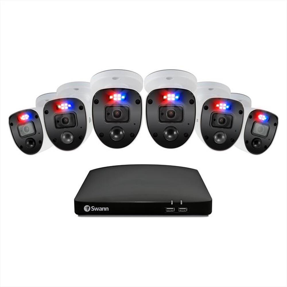 "SWANN - KIT NVR 1TB 8CH + 6 CAM FULL HD-White"