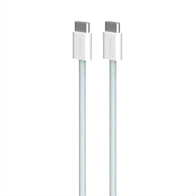 SBS - Cavo in tessuto PUCCCFABK415MTLBLUE per iPhone 15-Azzurro