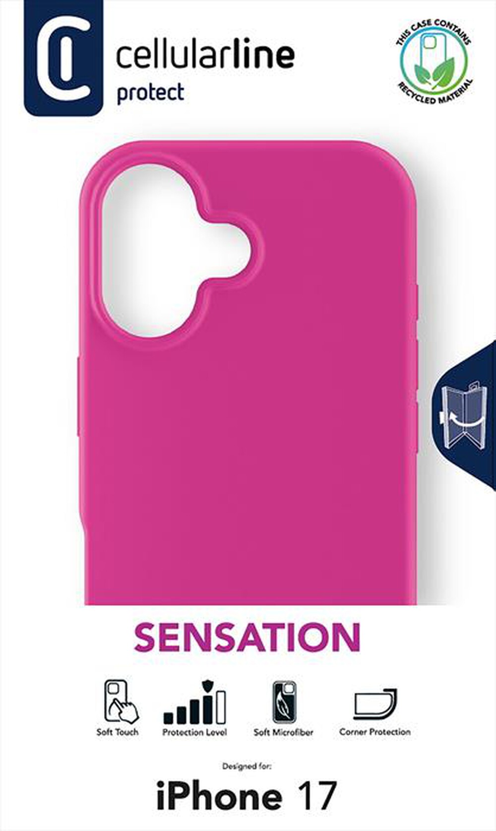 Immagine del prodotto CELLULARLINE - Custodia in silicone SENSATION per IPHONE 17-Rosa