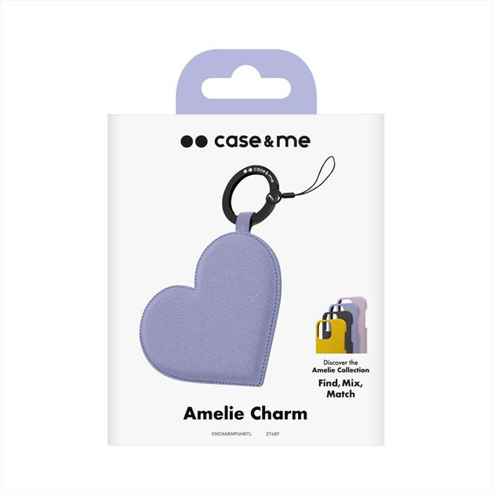 "CASEME - Charm ecoleather heart CMCHARMPUHRTL-Lavanda"