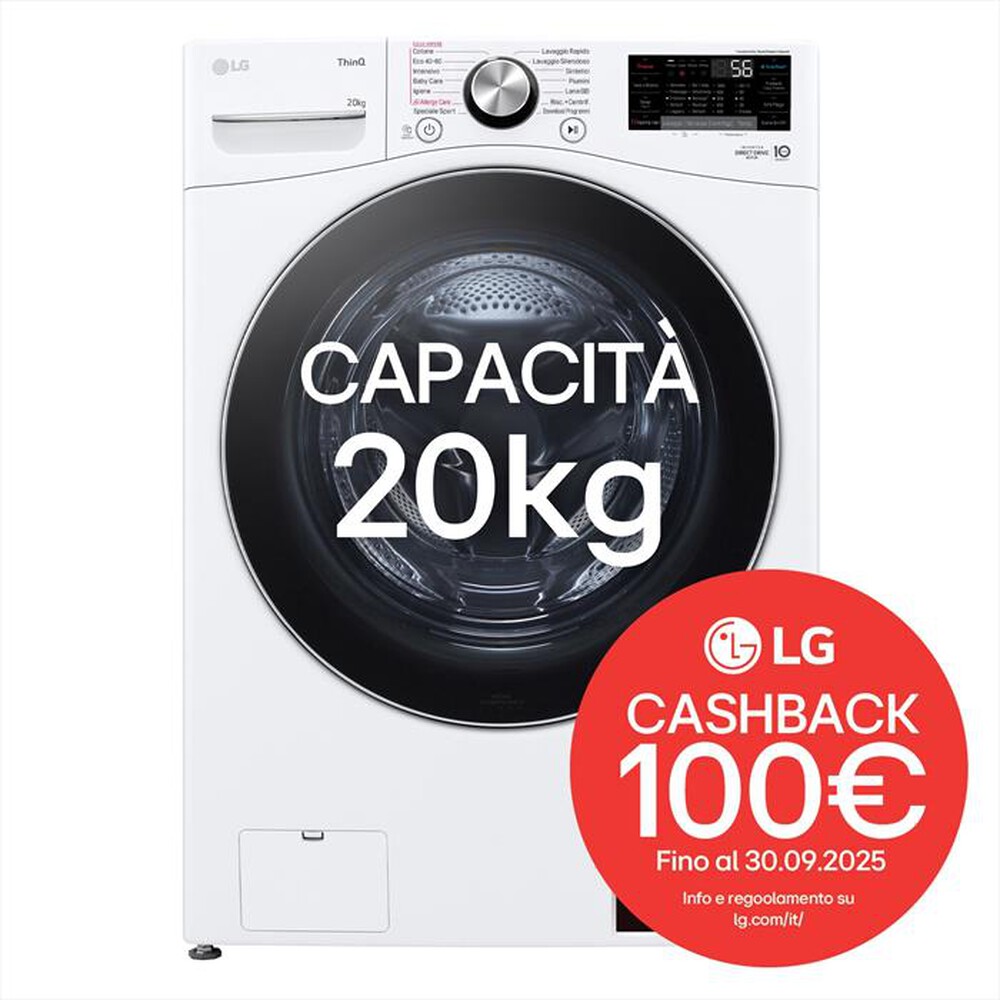 Immagine del prodotto LG - Lavatrice AI DD F0P3020TSWC XL 20kg Classe B-Bianco
