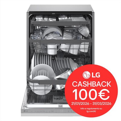LG - Lavastoviglie QUADWASH DB375TXS Classe A 14 copert-Noble Steel