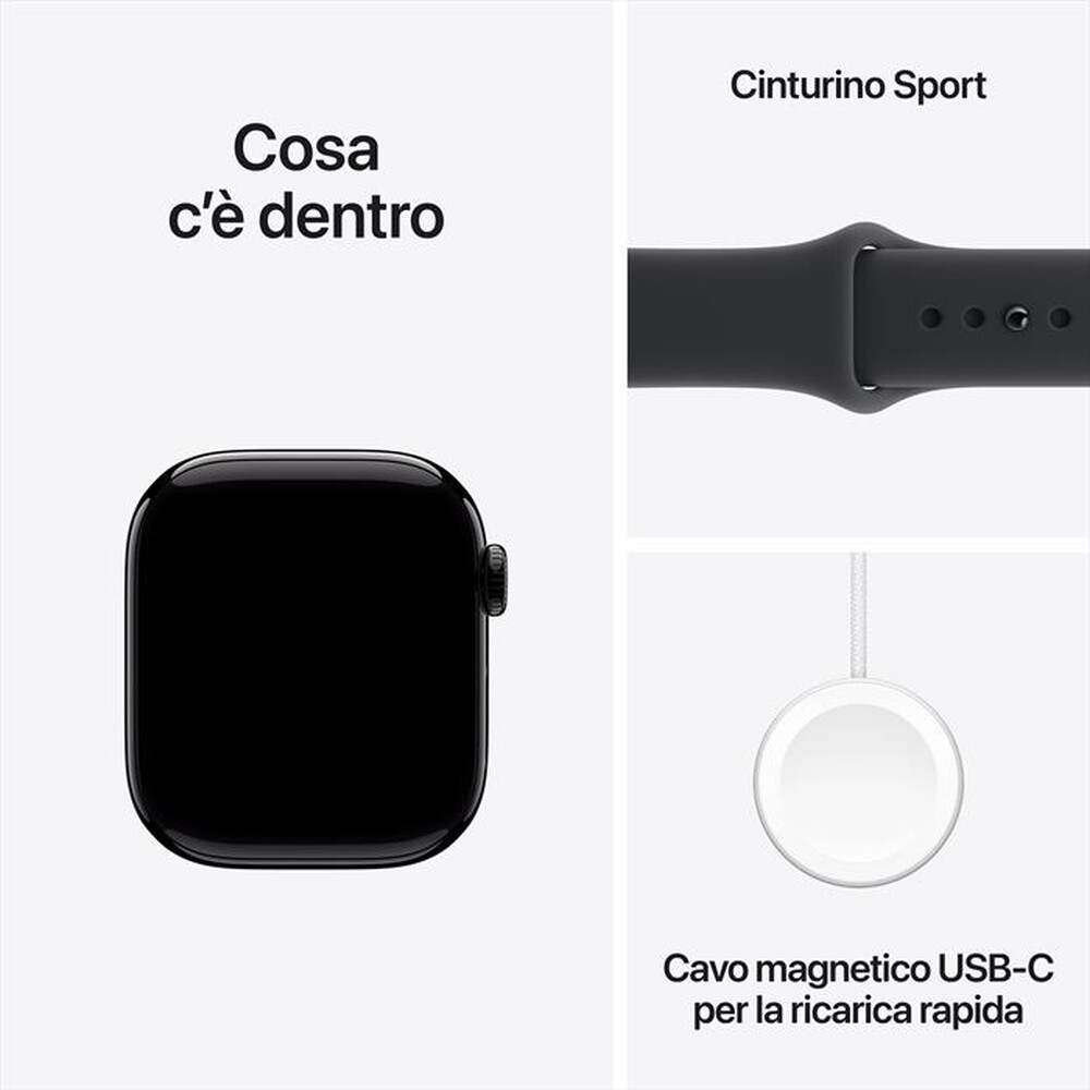 Immagine del prodotto APPLE - Watch Series 11 GPS 42mm Alluminio-Jet Black Sport Band Nero M/L