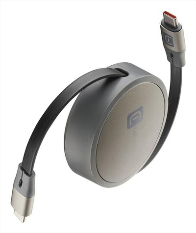CELLULARLINE - CAVO USB-C/USB-C RETRAIBILE-Grigio