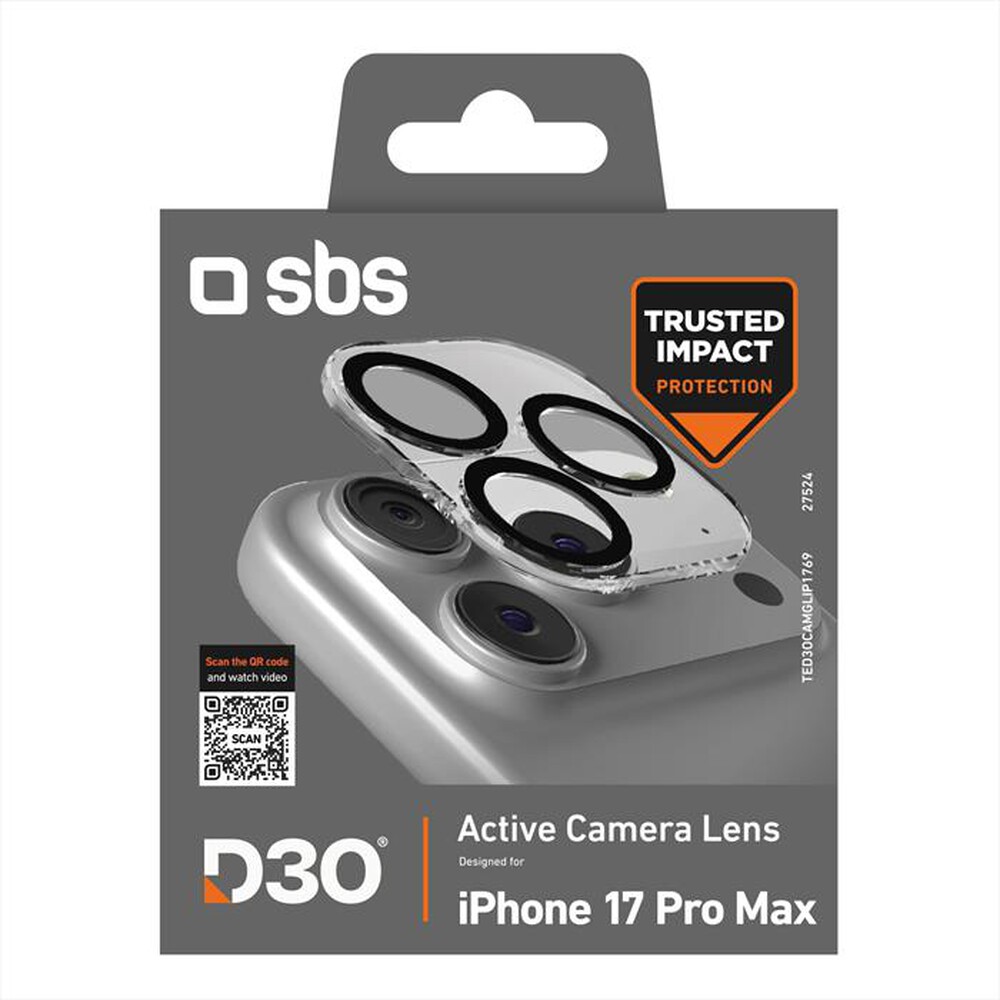 Immagine del prodotto SBS - D3O Active camera lens per iPhone 17 Pro Max-Trasparente