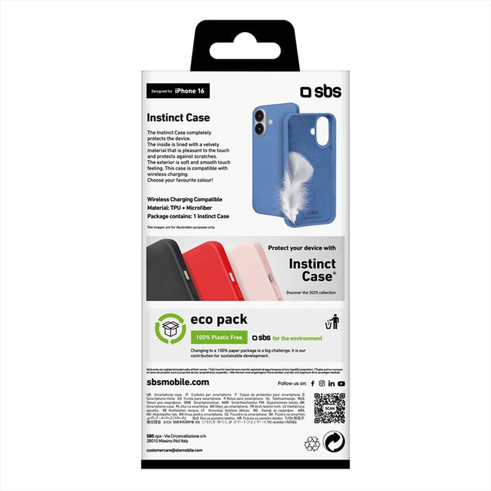 "SBS - Cover Instinct iPhone 16 TEINSTIP1661B-Blu"