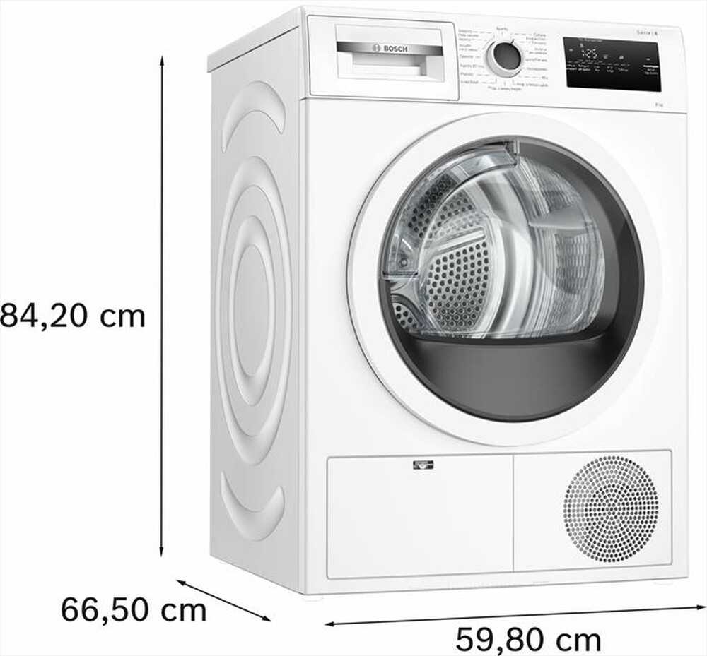Immagine del prodotto BOSCH - Asciugatrice Serie 4 WTH85V08II 8 Kg-Bianco
