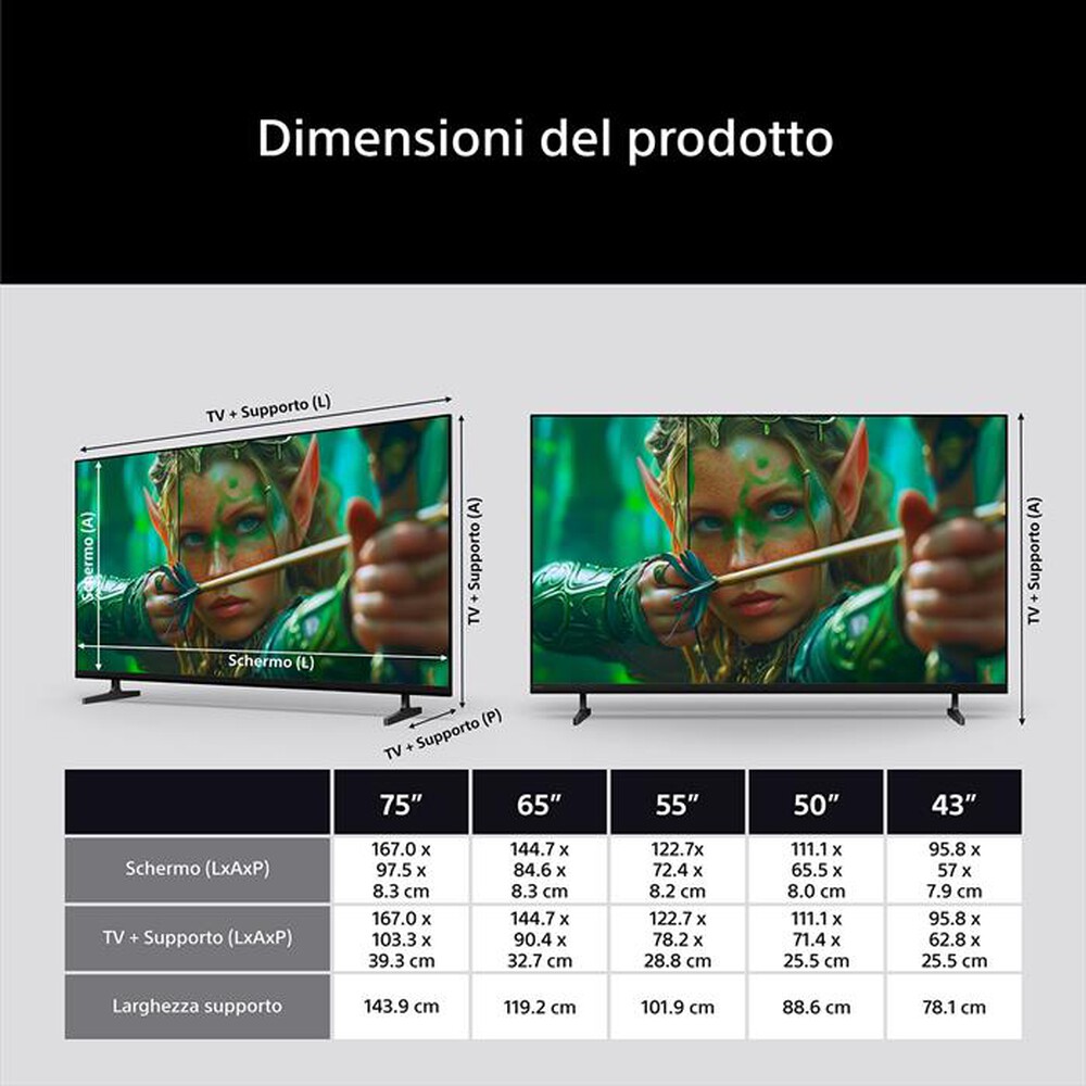 Immagine del prodotto SONY - Smart TV LED UHD 4K 65" K65S25M2PB.CEI-NERO