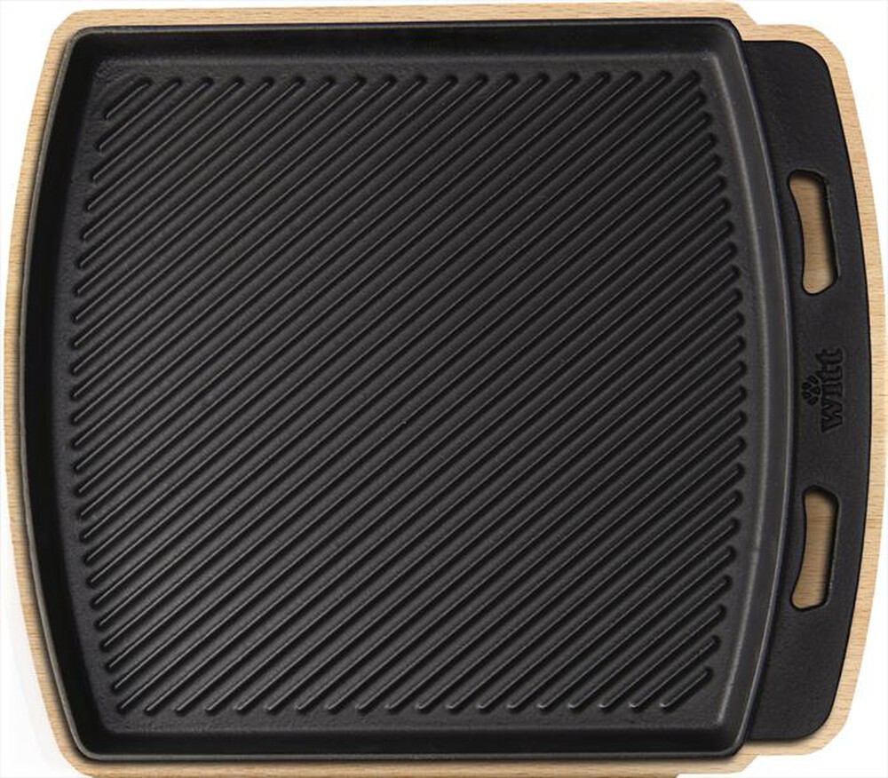 "WITT - PADELLA DUE LATI CON BASE IN LEGNO-Black"