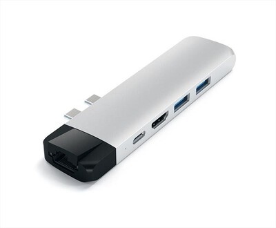 SATECHI - PRO HUB USB-C CON ETHERNET + HDMI 4K-argento