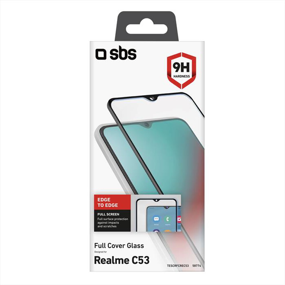 "SBS - Full cover glass TESCRFCREC53 per Realme C53-Nero"