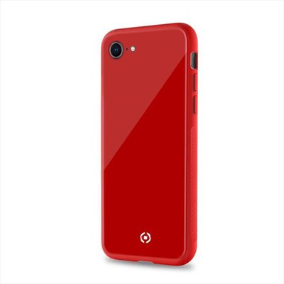 CELLY - COVER PER IPHONE 7/8-Rosso/Vetro temperato+TPU