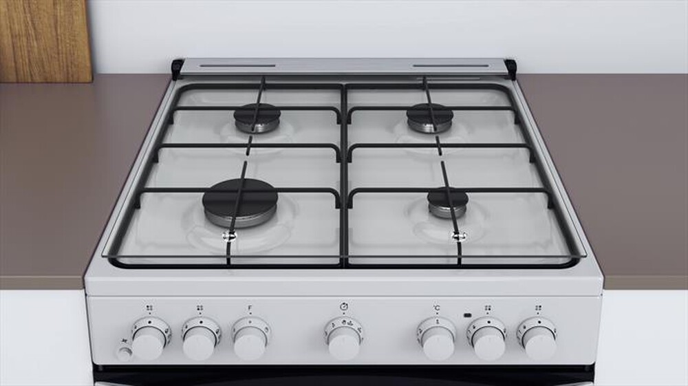 "INDESIT - Cucina a gas IS67G4PHWE Classe A-Nero, Bianco"