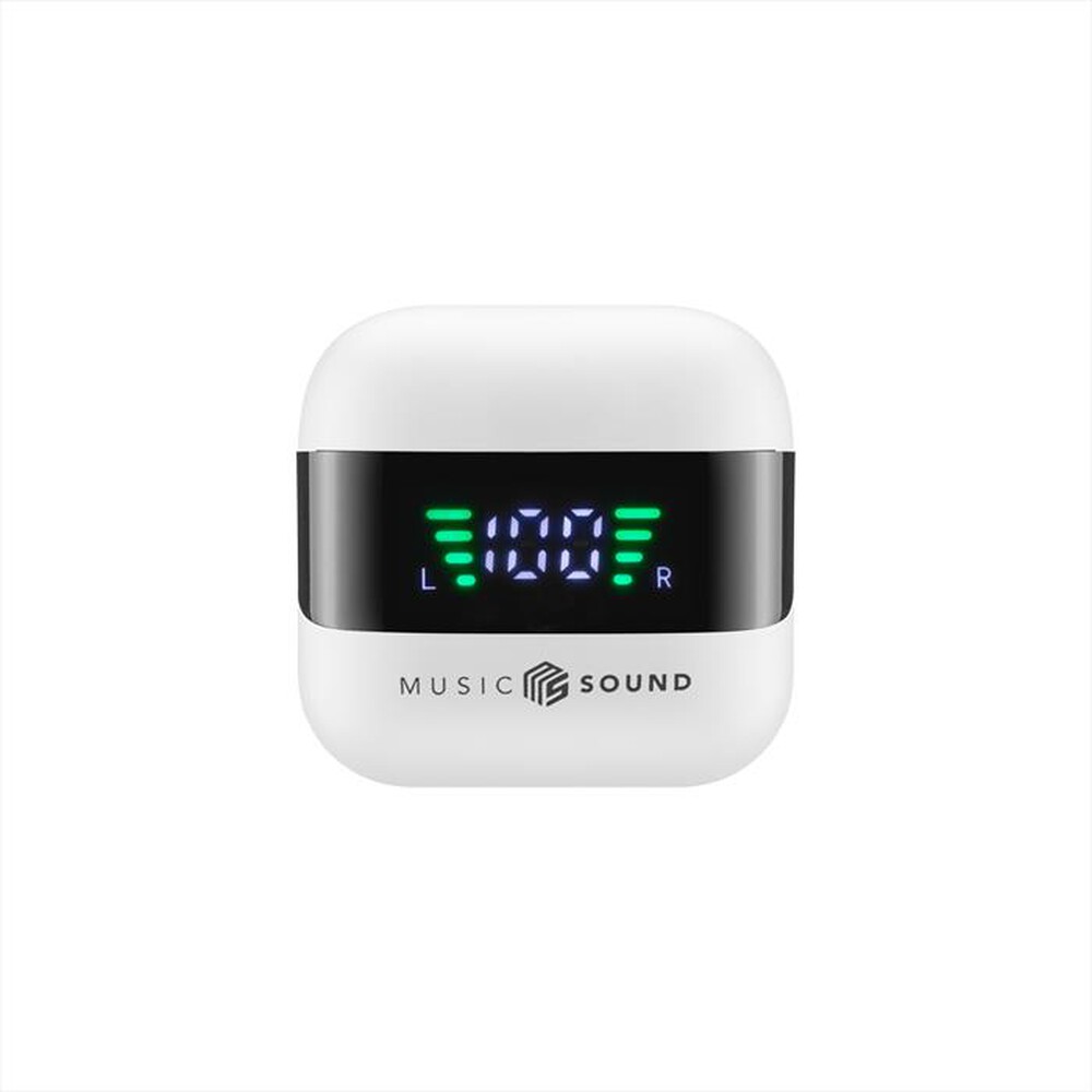 "MUSIC SOUND - AURICOLARI TWS CON DISPLAY LED-White"