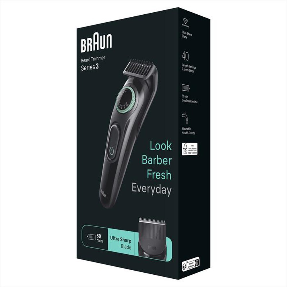 "BRAUN - Regolabarba BT3411-Nero"