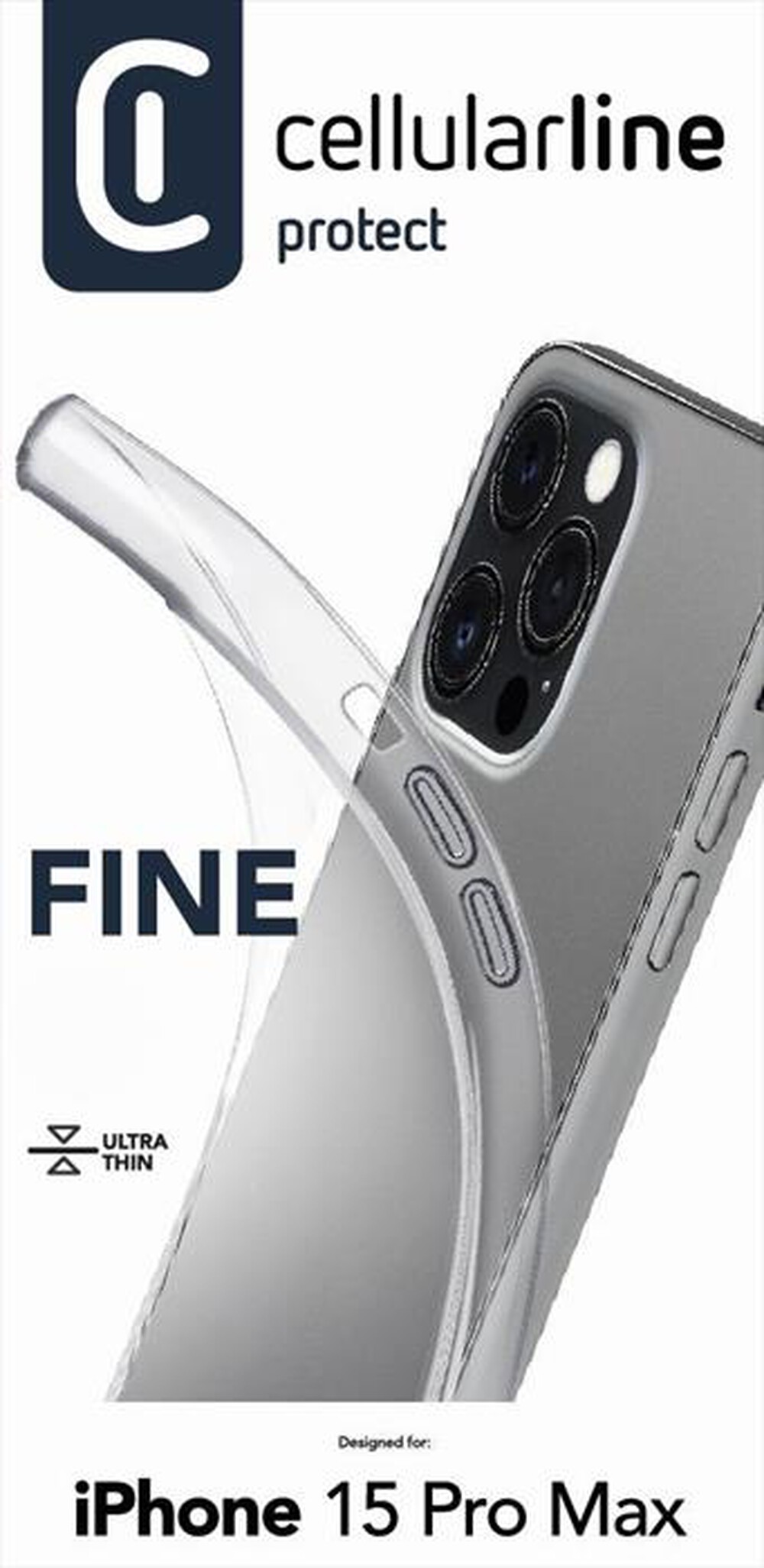 CELLULARLINE - Custodia back FINECIPH15PRMT iPhone 15 Pro Max-Trasparente