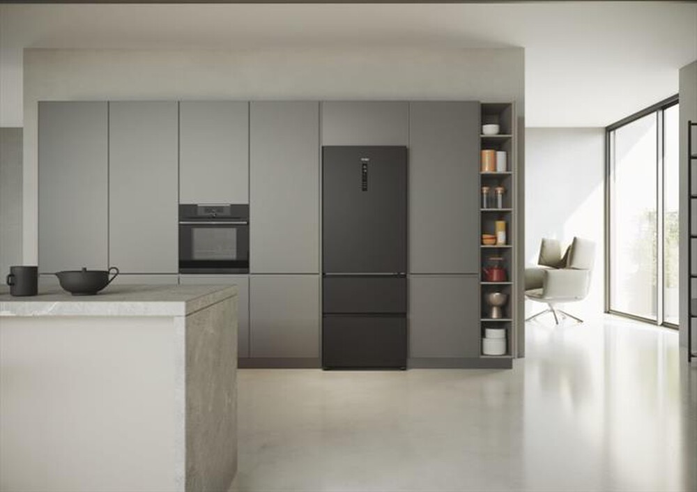 "HAIER - Frigorifero combinato HTR5719ENPT Classe E 528 lt-Black"