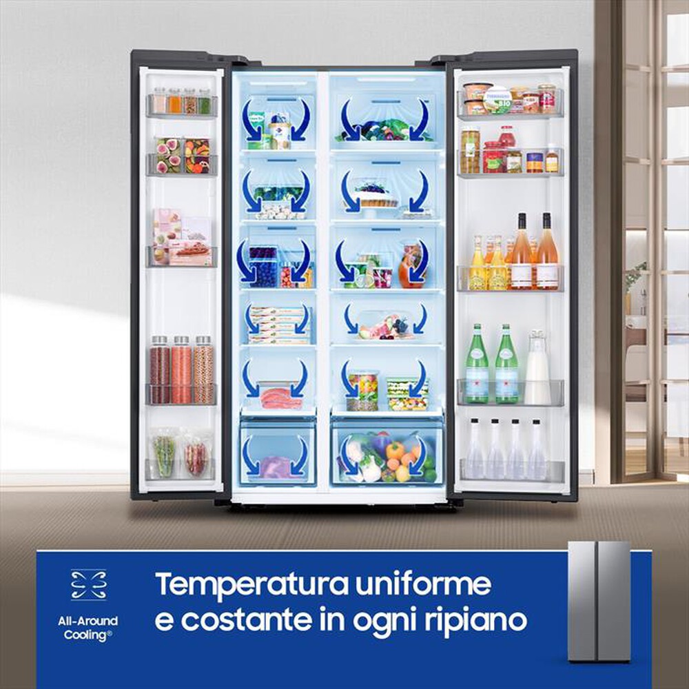 Immagine del prodotto SAMSUNG - Frigorifero side by side RS57DG400EM9EF Classe E-Metal Inox
