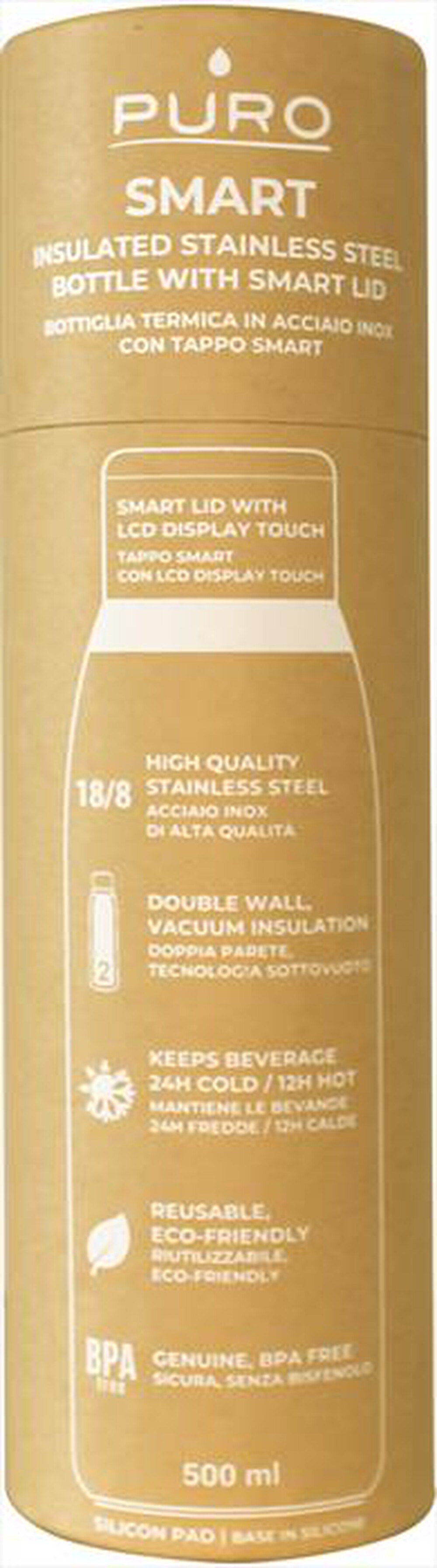 "PURO - WB500SMART1WHI Bottiglia termica-bianco"