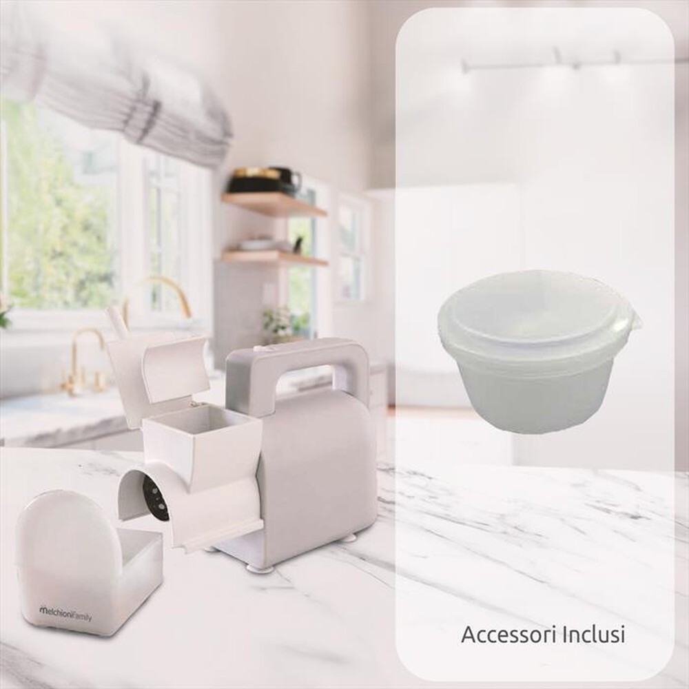Immagine del prodotto MELCHIONI FAMILY - Grattugia elettrica 300W REGGIANA-Bianco / Acciaio